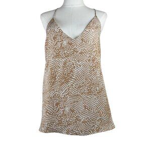 VICI Collection Abstract Spot Swing Cami Size L Camel White Racerback Strap